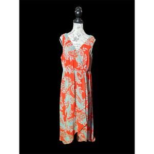 Vibrant Orange Paisley Maxi Dress, Women’s Large, Kut From The Cloth.